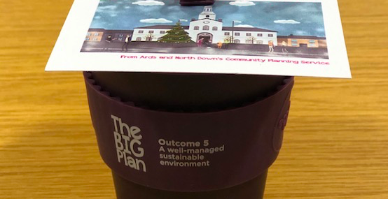 Re-usable Printed Bamboo Cup Arts and North Devon Council
