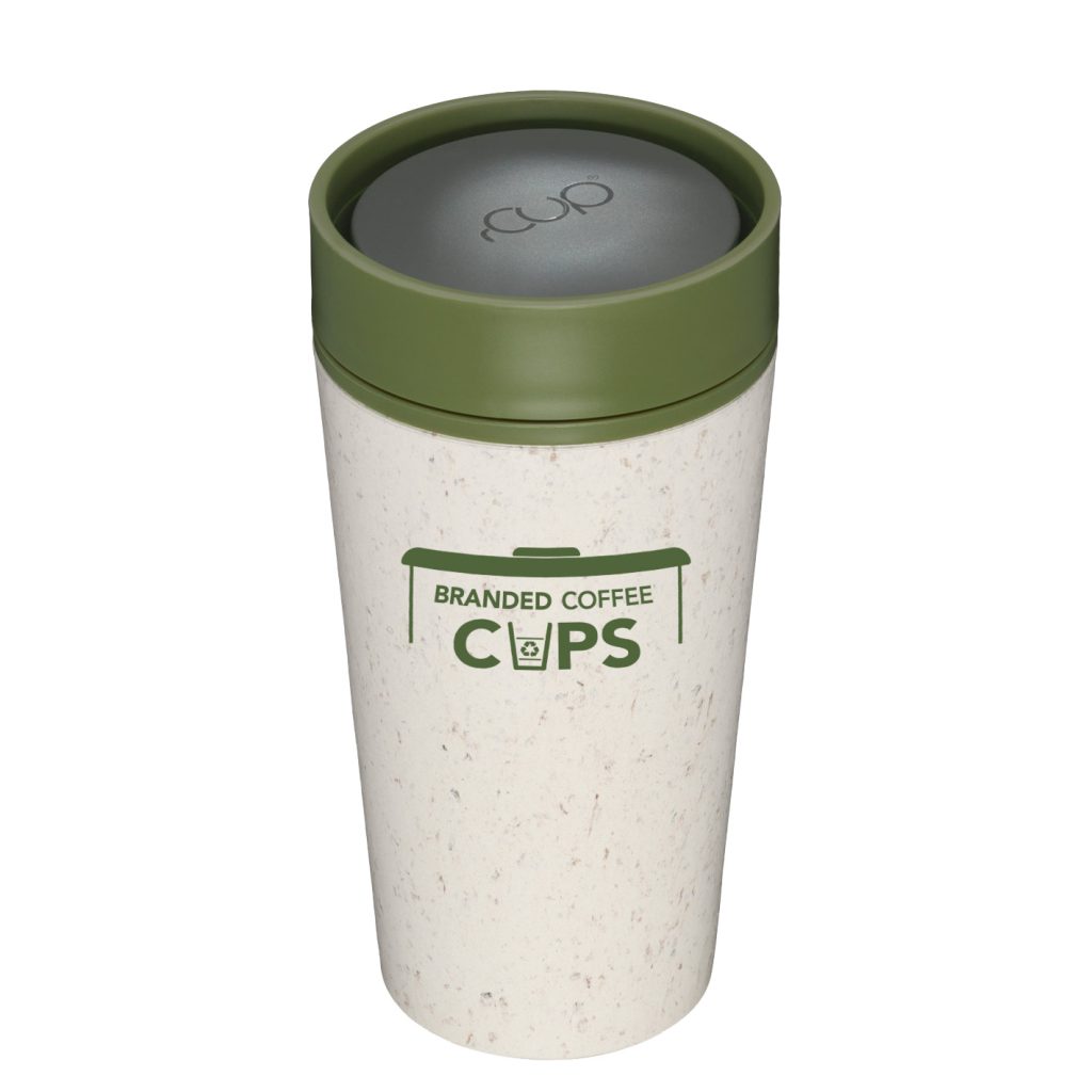 rCup 12 ounce Green and Cream